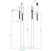 Stainless Steel baterie cada - dus freestanding